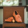 Chaussure femme en cuir tressé : élégance artisanale et confort au quotidien