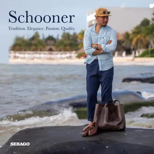 Sebago Schooner Chaussures bateauHomme 44 EU Marron Brown Gum 925