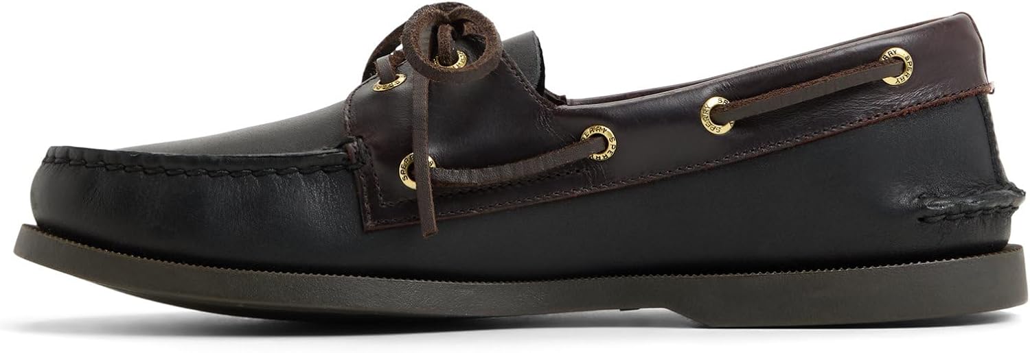 Sperry Authentic Original Chaussures Bateau à 2 œillets pour Homme 43 EU Large Noir Amaretto