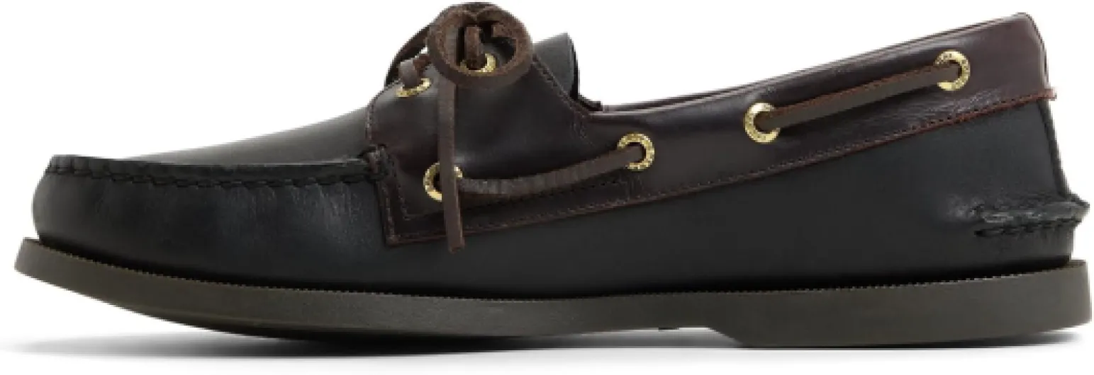 Sperry Authentic Original Chaussures Bateau à 2 œillets pour Homme 43 EU Large Noir Amaretto