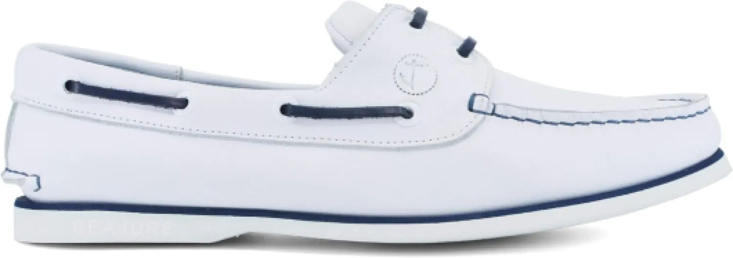 Chaussures Bateau pour Femme Sauvage Cuir Blanc et Bleu Marine 41 EU Blanc et Bleu Marine