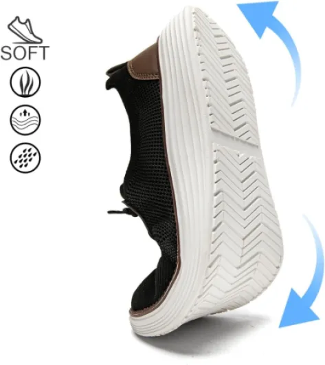 Mocassins pour Hommes Pantoufles Plates Mocassins à Enfiler Chaussures Bateau Chaussures de Marche Chaussures habillées Baskets de Fitness légères et Respirantes Confortables 41 EU Noir